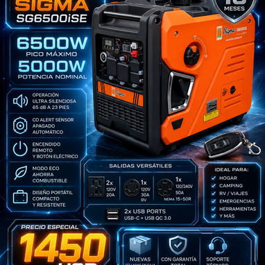 ⚡🔥 PLANTA INVERSORA SIGMA SG6500iSE — 6500W 🔥⚡Nuevas selladas en caja con garantía WhatsApp 53321047 - 2/2