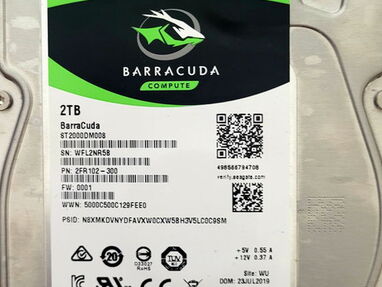 HDD Seagate Barracuda 2TB etiqueta verde *SELLADO/0Km* - Img 63466244