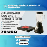 🍳 ESTUFA INFRARROJA 1500W ROYAL + LICUADORA DE CRISTAL 🍳 💰 Precio: $70 - Img 55229231