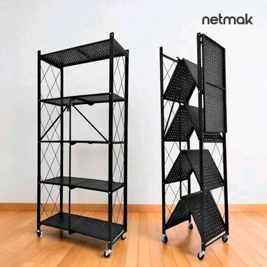 Estante metálico plegable con ruedas - 4/4