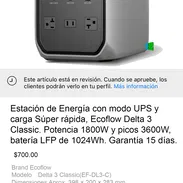⚡️Estación Portátil con modo UPS.Potencia 1800W y picos del doble,autonomía de 1KWh.Nueva en caja, garantía de 15 días. - Img 54832496