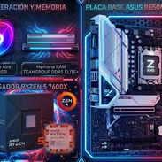 Ultra impecable 350usd Placa- Asus B650M AYW WIFI MICRO - RIZEN 5 7600X RAM 8GB TEAM GROUP 4800 CL40 Disipador ID COOLIN - Img 55706866