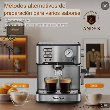 Cafetera espresso de acero inoxidable - 4/9