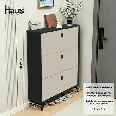 Zapatera de madera : Ideales para recibidor o espacios reducidos ( disponibles en 4 colores  )⭐️Domicilio Incluido⭐️ - 5/5