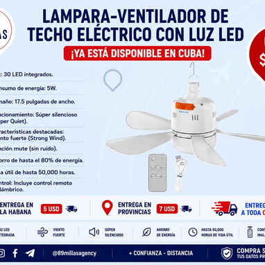 Lámpara ventilador de techo - Img 123047062