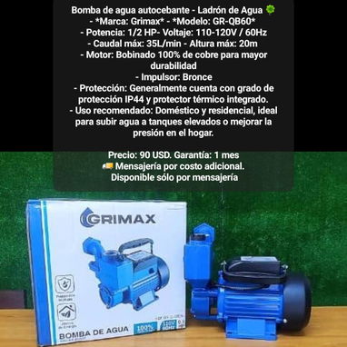 Ladrón de agua (Bomba de agua autocebante). Tenemos también bombas periféricas y presurizador de agua - 7/8