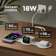 Estación de Carga Inalámbrica Magnética 3 en 1 Plegable para iPhone Apple Watch y AirPods - Img 55980190