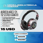 🎧 AUDÍFONOS SY-T12 ESTILO GRAFITI 🎧  💥 Precio: 15$ - Img 55164235