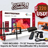 Combo de Smart TV de Premier de 32 con cajita y soporte a la pared - Img 56613623