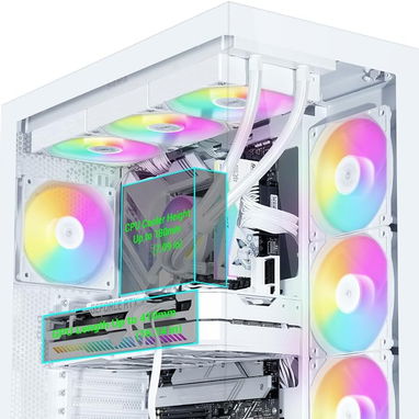 CHASI GAMER TIPO PECERA CON CRISTAL TEMPLADO Y 4 FANES RGB SAMA V50 BLANCO NEW 52815418 - Img 120576415