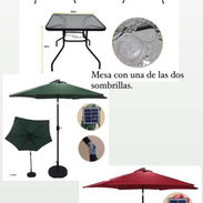 Mesas con sombrillas, panel solar y luces led. Nuevas en caja  Disponible: solo en rojo  _San Antonio de los Baños_  400 - Img 57119061