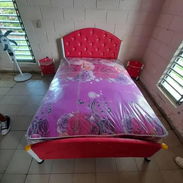 Cama camera de tubo tapisada el color lo elige usted con colchón de muelles. Entrega a domicilio sin costo adicional. - Img 51319020