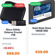 Venta de discos duros solidos externos e internos de varia capacidad Precio y detalles en las fotos - Img 54925175
