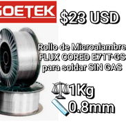 Rollo de microalambre flux cored, para soldar sin gas. 0.8mm 1kg E71T-GS - Img 55778676