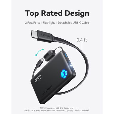 POWER BANK INIU 10000MAH 45W USB-C CABLE DESMONTABLE VIAJE ENVÍO DISPONIBLE + GARANTÍA - 8/9