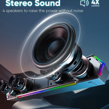 🔊 Altavoces LENRUE G11 para PC y Laptop – Sonido Estéreo y Diseño Gaming. Bocina Barra de sonido 🌐 46 USD - 5/8