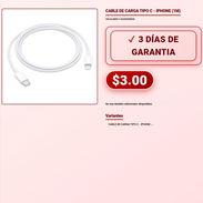 CABLE DE CARGA TIPO C - IPHONE (1M) . - Img 57880929