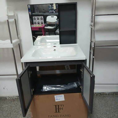 Lavamanos con estante y espejo - Mueble para baño - 2/4
