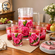 👑jarra de cristal con 6 vasos - Img 56177148
