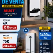 Kit Solar Inversor 6kw MUST y Bateria 15kw FELICITY *PRECIO 3400 USD* - Img 55635503