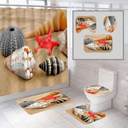 💜Juego para baño de 4 piezas Incluye: 1 cortina para baño 180cm x 180cm 1 alfombra para baño 75cm x 45cm 1 alfombra tip - Img 55695792