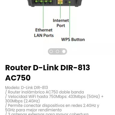 Router D-Link DIR-813 AC750. Permite conectar dispositivos en redes 2.4GHz y 5GHz para mejor rendimiento - Img 116554382