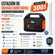 ESTACIÓN ENERGÍA 500W CON LAMPARA LED TUBULAR, ENTREGA DE FACTURA, VARIEDAD DE OFERTAS ESPECIALES - Img 55742271