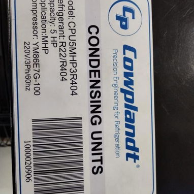 Sistema de Refrigeración para Cámara fría de 5 HP INCLUYE: .Unidad Condensadora de 5 HP R22/404 3 Fases 230 V .Piza - Img 126376238