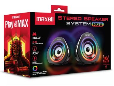 Bocinas Maxell StereoSystem para PC Sistema estéreo 2.0 con luces RGB / Conector: Jack 3.5mm / Alimentación: USB (5V) / - Img main-image