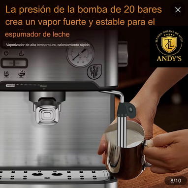 Cafetera espresso de acero inoxidable - 6/9