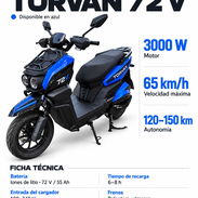Moto eléctrica TORVAN 72v en Color: Azul - Img 58278337