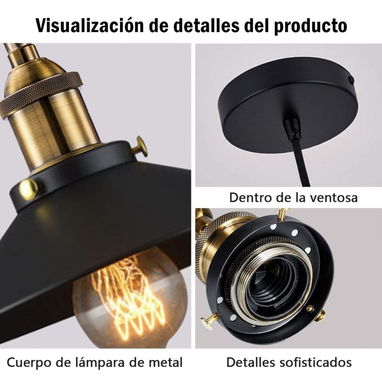 Lamparas Set de 3 lámparas de techo colgante vintage industrial alta calidad para cocina ,desayunador ect 54321470 - Img 110140122