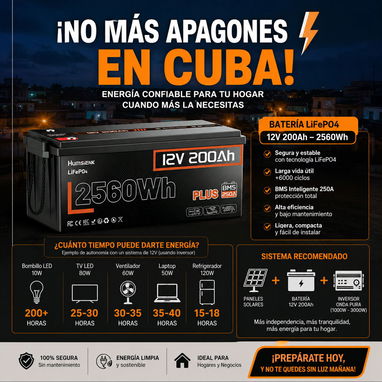 Venta Bateria 12Vx200ah - 2560Wh por solo 550usd Nuevas en caja! - Img 125296926