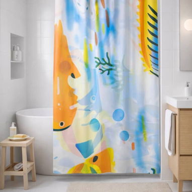 Cortinas para baño de nylon con aros plásticos - 3/5