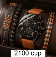 Conjunto de reloj + pulsos de hombre o mujer nuevos - Img 49784898