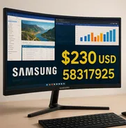 230 USD Monitor Samsung 27″ Curvo FHD |  Ideal para diseñadores, editores y multitarea: pantalla envolvente, 100Hz - Img 50772673