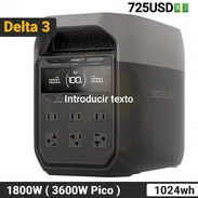 EcoFlow DELTA 3 con 1024Wh, 1800W - Pico 3600W, Carga Rápida y Batería LiFePO Estación de Energía Portátil 725$ - Img 55111348