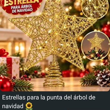 Estrellas decorativas para árbol de navidad (para la punta del árbol), varios modelos - 6/6