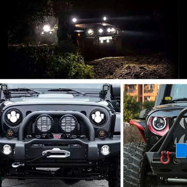 Pantallas led 7 pulgadas para auto ojo de ángel. Focos delanteros. Faros delanteros. Luces led blancas. - Img 117763664