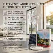 Ventilador Recargable ELFO 16" $130 USD | Batería 15.6 Ah + Panel Solar 20W | Envío Gratis, Factura y Garantía - Img 57720254