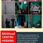 *$8000usd. En venta apartamento (1er piso) en Centro Habana, Gervasio y San Lázaro. Edificio en muy buen estado construc - Img 56288520