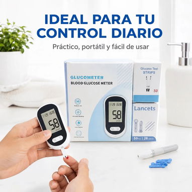 🩺 Kit Glucómetro Digital Portátil 📊 Incluye 50 Tiras + 50 Lancetas 🔋 Control Diario de Glucosa Fácil y Rápido - 3/6