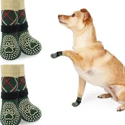BEAUTYZOO Calcetines para perros para evitar lamer las patas, calcetines antideslizantes para suelos de madera dura, cal - Img 54258202