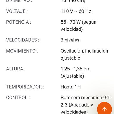 VENTILADOR DE PEDESTAL 16" - 2/8