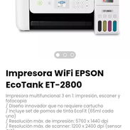 Impresora WiFi EPSON EcoTank ET-2800 Impresora multifuncional 3 en 1: impresión, escaner y fotocopia - Img 55176566