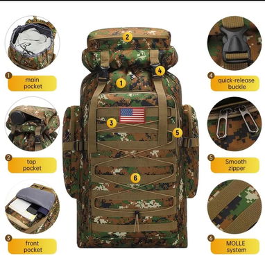Mochila táctica de gran capacidad XXL - 3/6