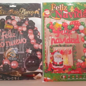 Sets navideños, inflable feliz año 2 usd, set grande 8 usd, adornos para arbol 600 - 3/3