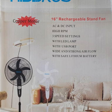 Ventilador Recargable 16 pulgadasde de Pedestal marca Milexus Batería Litihum duración 8 horas Precio $85 USD Transporte - Img 114186328
