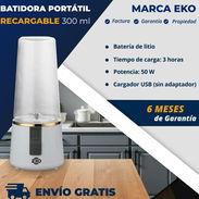 🔷 *Batidora Portátil Recargable 300 ml Marca EKO*   - Precio Principal: 21 USD   - 6 meses de garantía   - Factura, gar - Img 56959659