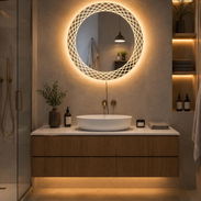 📢 Espejos modernos (circular) con luces LED. Importados - Img 55884453